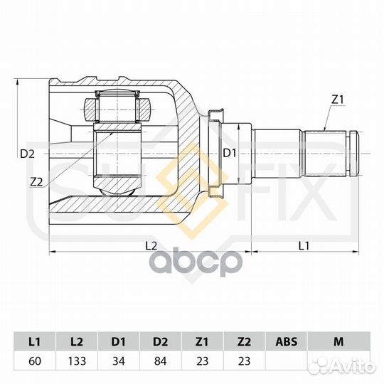 ШРУС внутренний ST1121 sufix