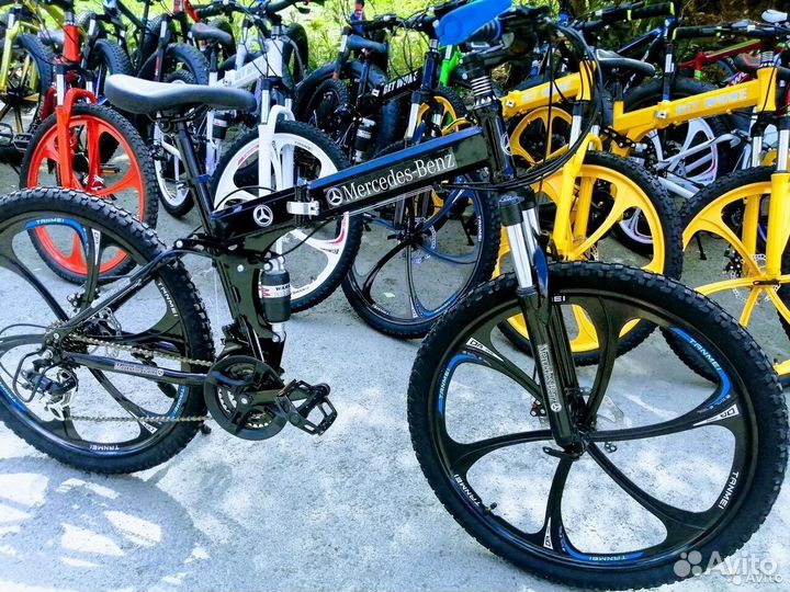 Велосипед с литыми дисками Чёрно-синий новый