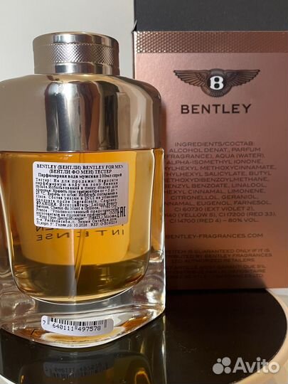 Bentley for men intense edp 100мл тестер