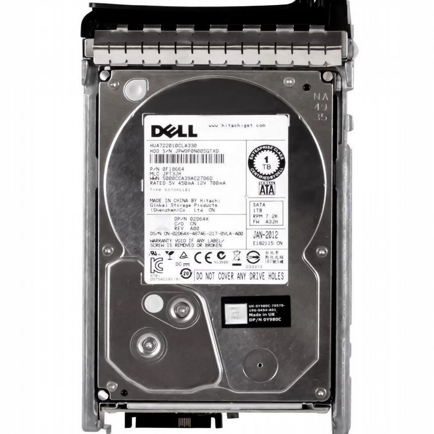 [2D64X] Жесткий Диск Dell 1tb Sata2 3,5" Hdd 2d64x
