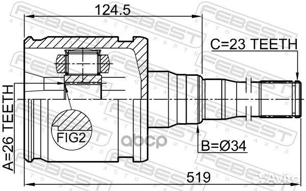 ШРУС внутренний перед прав 0111MCX20RH Febest