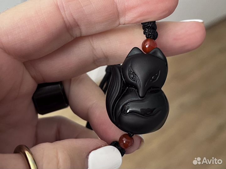 Браслет Талисман Лиса Обсидиан