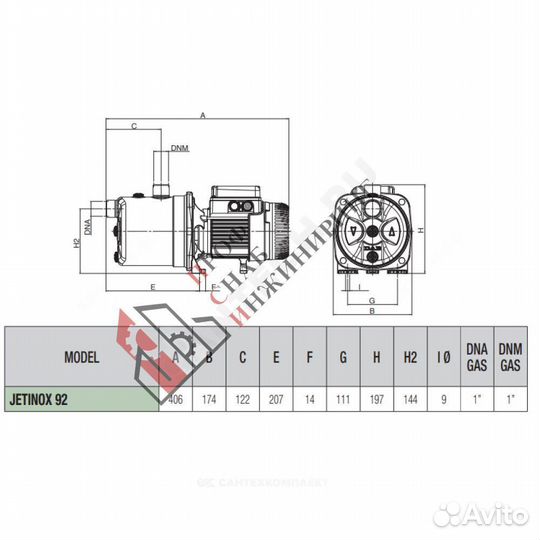 Насос jetinox 92 M DAB 60172432H