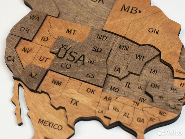 Настенная карта мира ручной работы