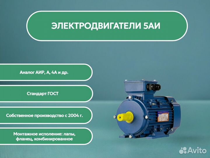 Электродвигатель 5аи (аир) - от 0.06 до 500 кВт