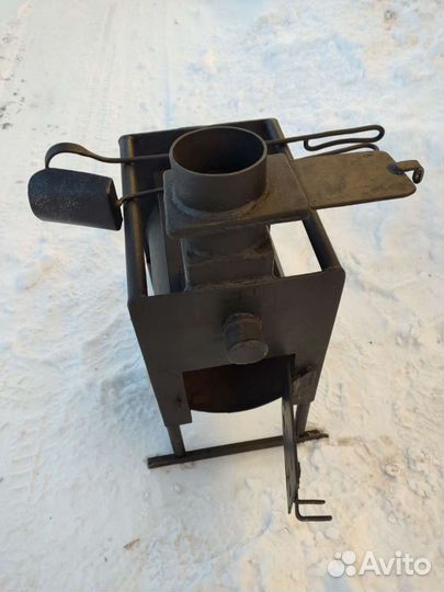 Печь буржуйка стальная с дымооборотом