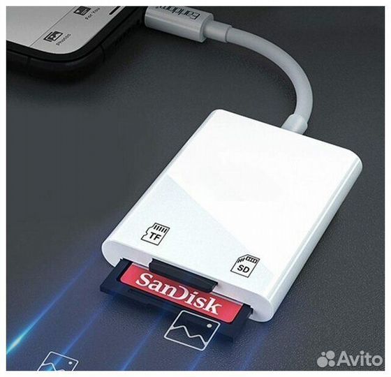 Переходник Kардридер Lightning на sd/micro sd