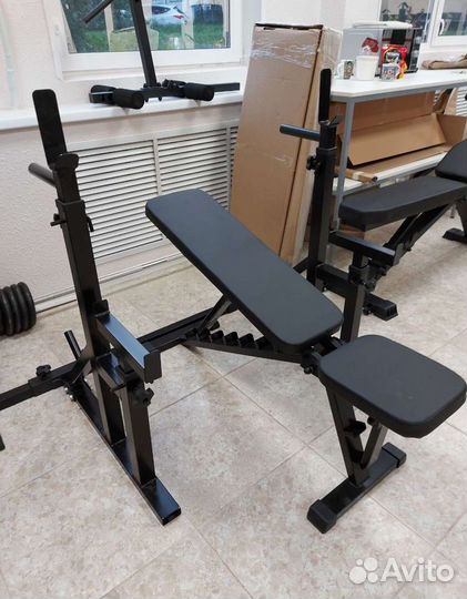 Тренажер скамья и стойки со страховкой