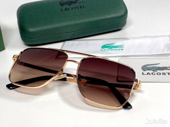 Очки Lacoste aviator золотые