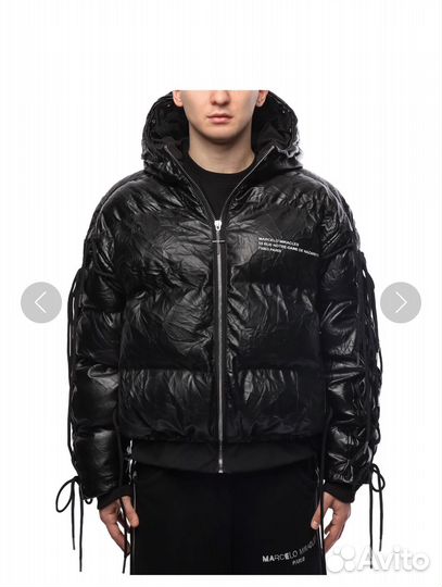 Leather puffer jacket пуховик marcelo miracles