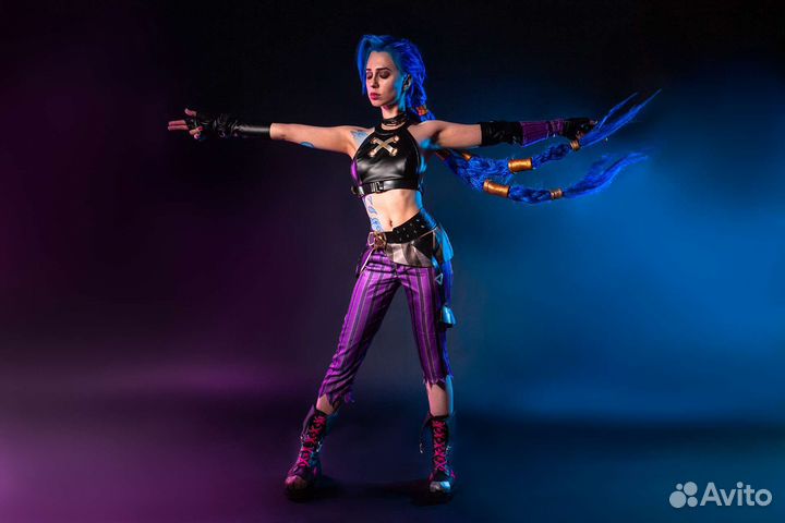 Супер длинные 1метр ДЕ дреды Джинкс из Аркейн