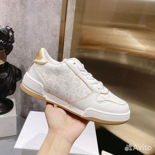 Кроссовки christian dior кожаные диор premium