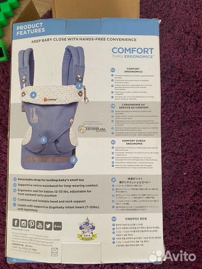 Эргорюкзак ergobaby 360 carrier 4 pozition