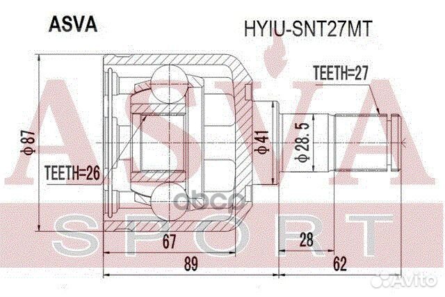 ШРУС внутренний перед лев hyiusnt27MT asva