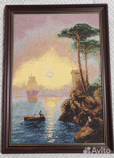 Картина гобелен Морской пейзаж в раме