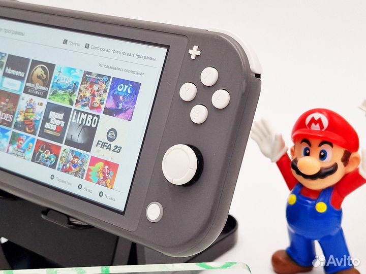 Nintendo Switch Lite Cерый + чехол + любые игры