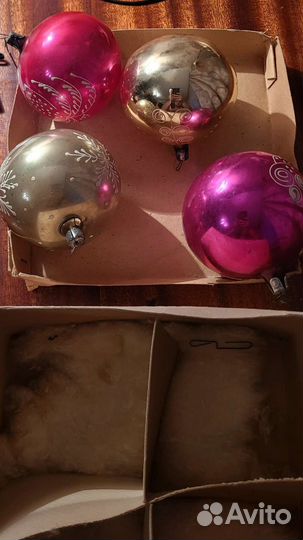 Набор больших ёлочных шаров СССР. 4 шт