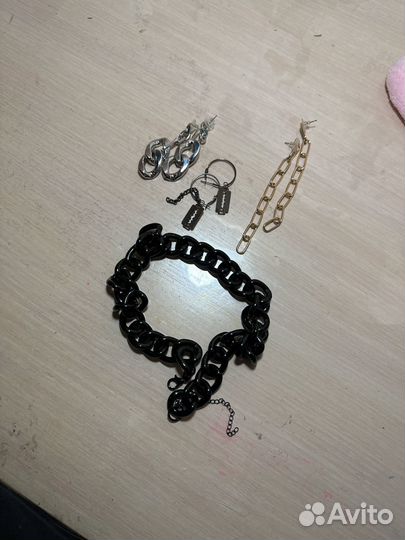 Бижутерия, серги и цепь