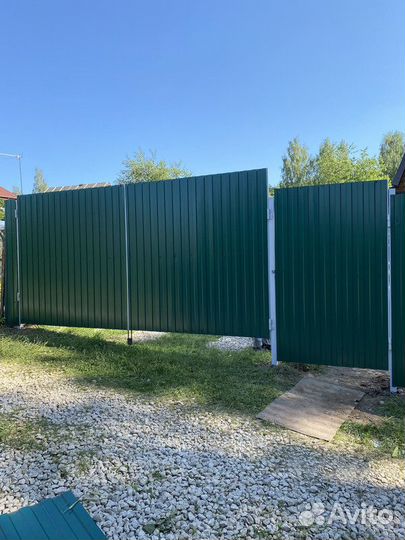 Заборы из профнастила / установка ворот / забор