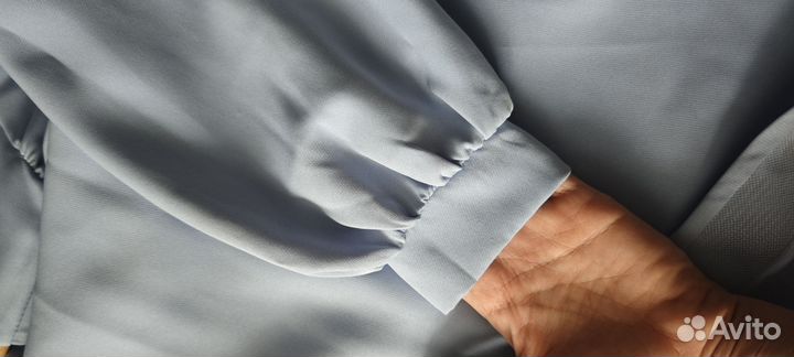 Платье миди голубое