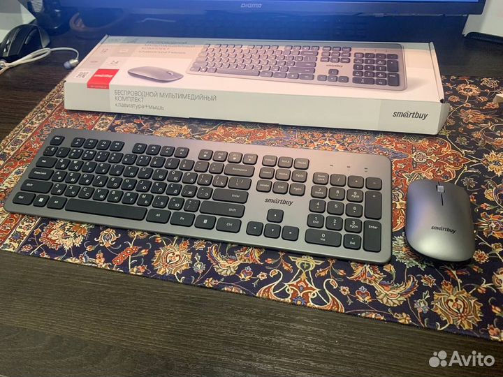 Беспроводная клавиатура и мышь SmartBuy Grey/Black