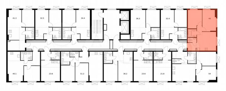 2-к. квартира, 48 м², 14/17 эт.