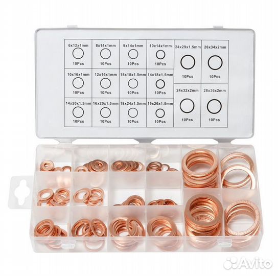 Набор медных уплотн. колец 160пред
