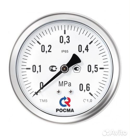 Манометр Росма тм-521тэ (0-0.6MPa) M20x1.5 1.0 кор