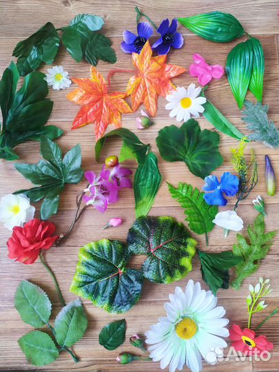 Цветы, листья искусственные