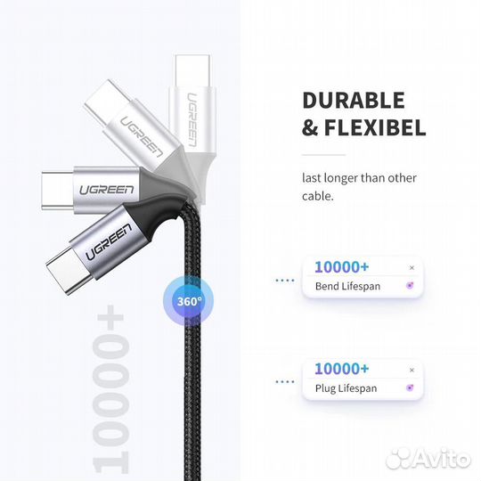 Кабель USB Type C 2.0 - USB Type C 2.0 3A 1,0 м