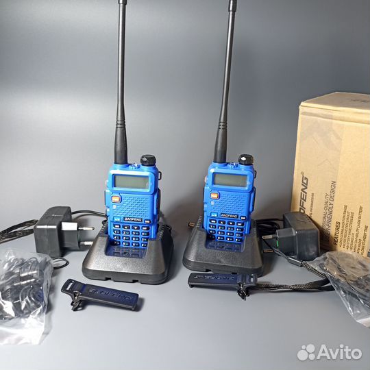 Комплект раций Baofeng UV-5R (синие, новые)