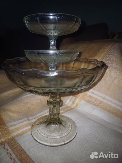 Ваза для фруктов на ножке СССР