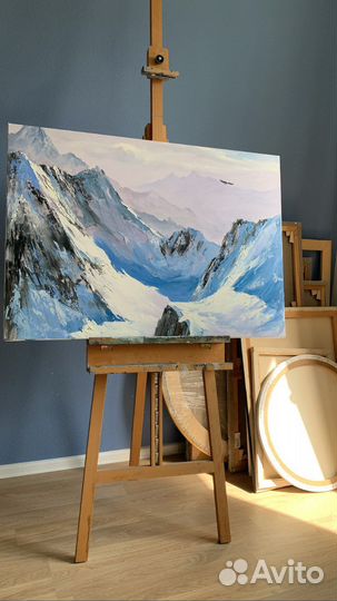 Картина маслом на холсте, горный пейзаж