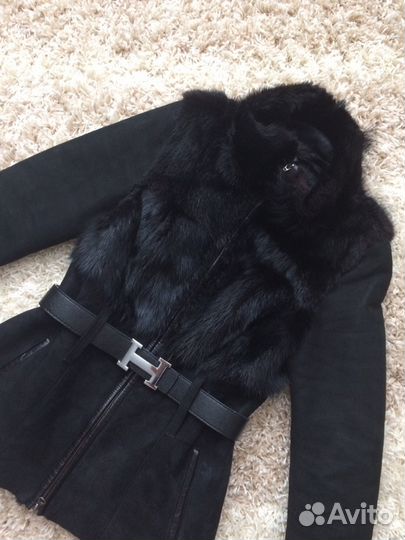 Дубленка натуральная с норкой