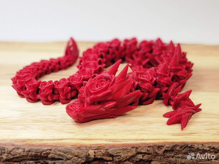 Дракон розочка 50см, подвижный