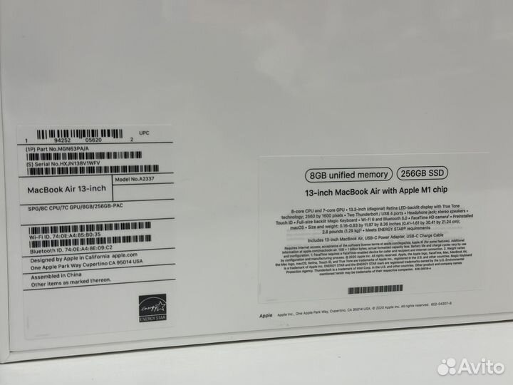 Новые MacBook Air M1 Space Grey с русс раскладкой