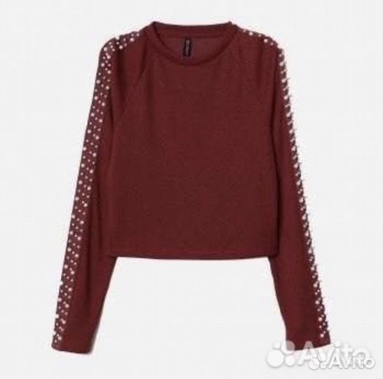 Джемпер кофта h&m с жемчужинками бусинами