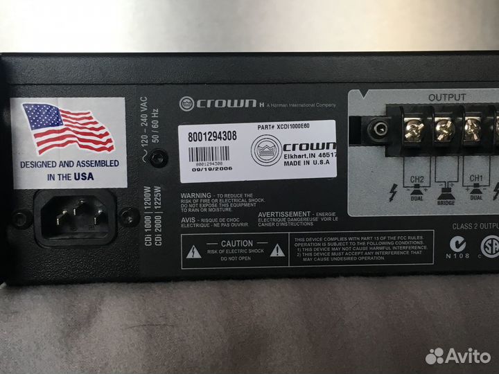 Профессиональный усилитель мощности Crown CDi 1000