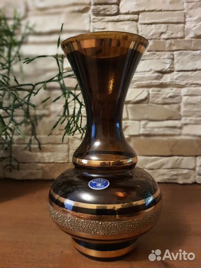 Ваза богемия, янтарное дерево, 