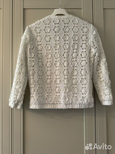 Бомбер белый кружево 42
