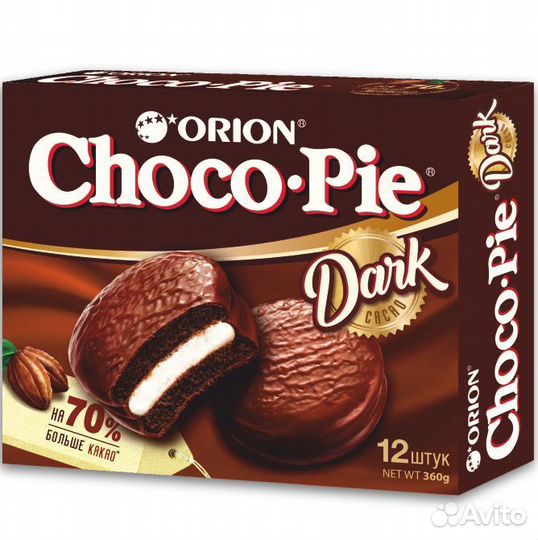 Пирожное choco pie dark 360г