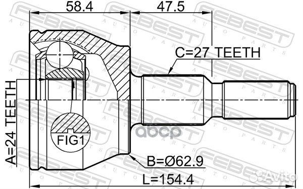 ШРУС наружный к-кт Ford C-Max/Focus 1.6i 10