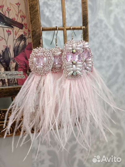 Серьги бабочки со стразами