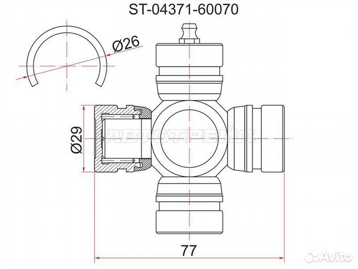 Крестовина кардана FR TY LCR UZJ/HDJ100, UZJ200, S