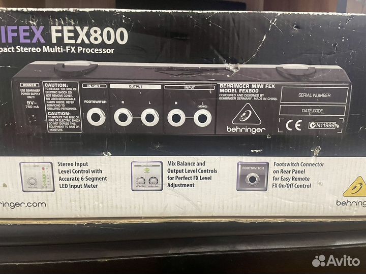 Звуковой процессор эффектов Behringer