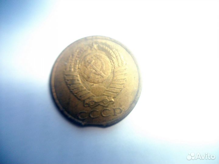 Бракованная монета 5 копеек 1989 года