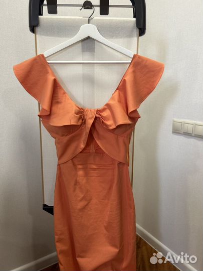 Платье love republic 44 миди оранжевое