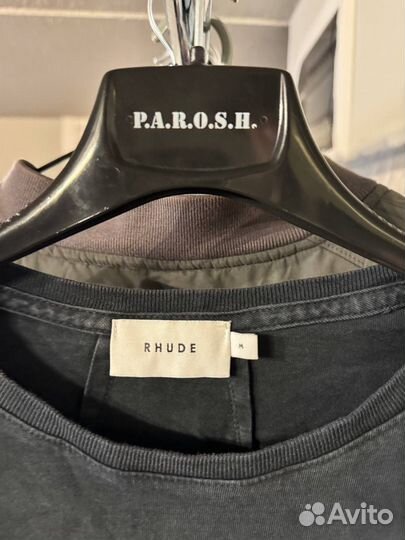 Футболка Rhude Washed Black Logo Moon Оригинал