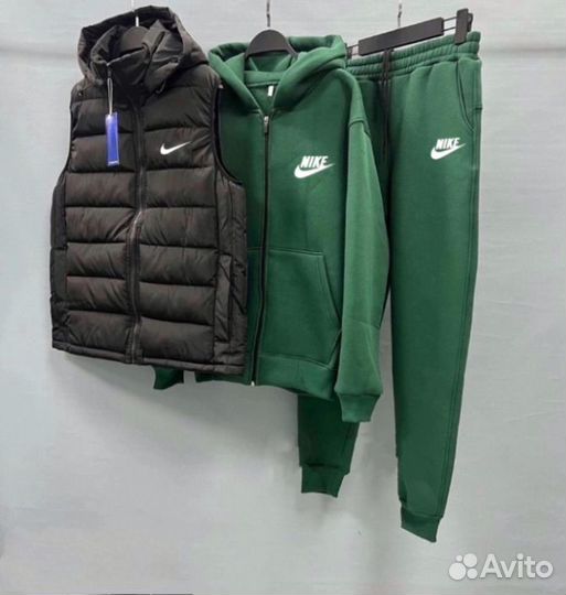 Спортивный костюм Nike тройка на молнии (флис)