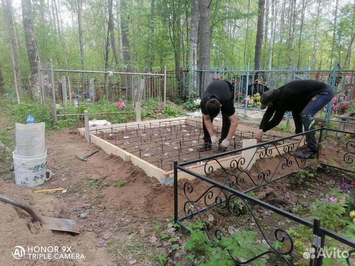 Установка памятников, благоустройство могилок